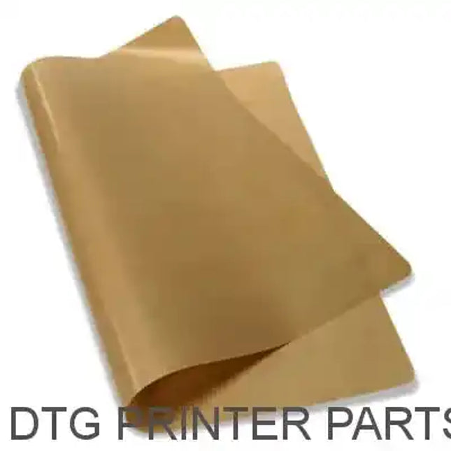 Fiberglass Reusable Pressing Sheet 16 X 20 in golden brown sheets with curved corners, stacked translucence, white background