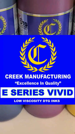 Creek Manufacturing E Series LOW VISCOSITY (LV2) VIVID BULK DTG Ink (CLEARANCE SALE)